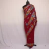 magenta Georgette Kashmiri Saree With Asmaani Aari Embroidery - Khizan Collection