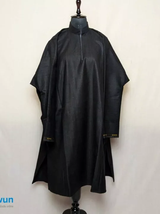 Kruhun Jet Black Maharaja Mens Traditional Kashmiri Pheran