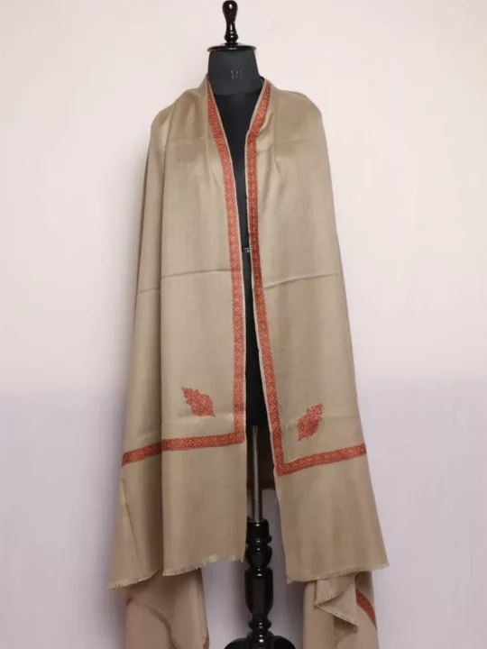 Natural Kashmiri Shawl Gents With Box Sozni Work | Faisal Collection