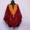 Maroon Naar Poncho With Kashmiri Aari Embroidery - Khushi Collection