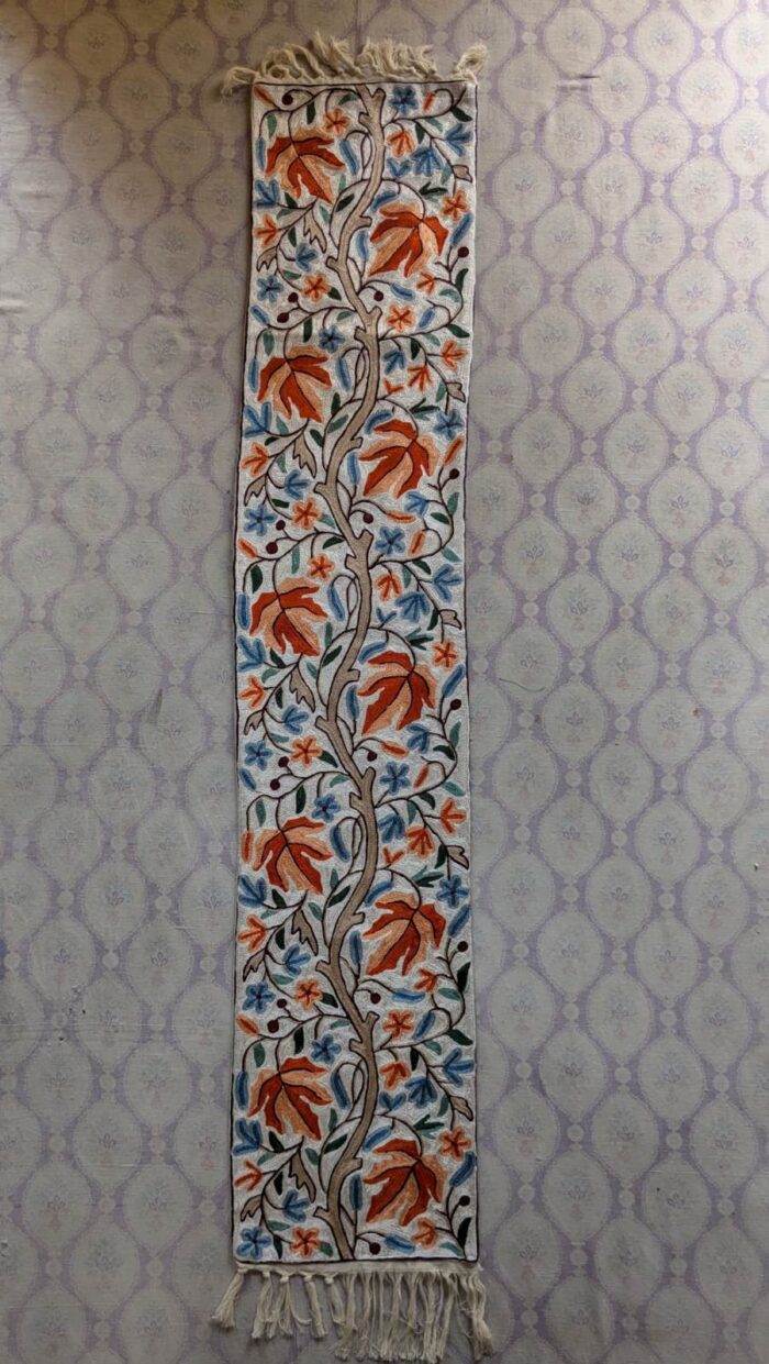 Mahapara Chainstitch Silk Handmade Runner 4×1ft