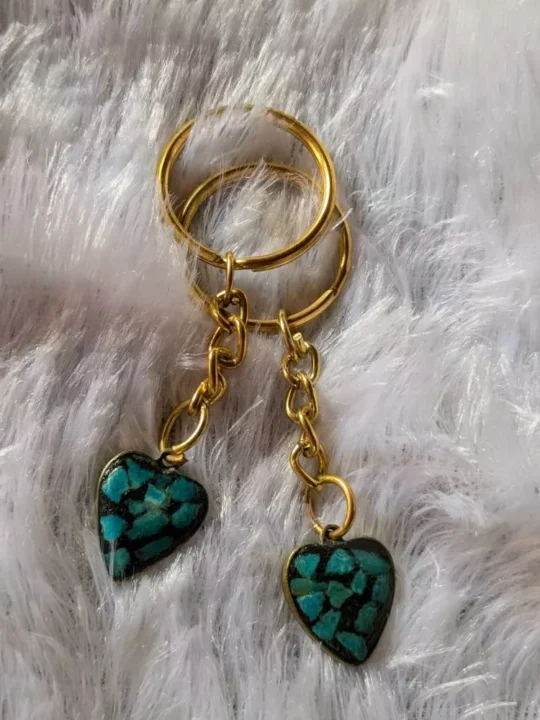 Heart | Handmade Turquoise Keychain | Set of 2 | The Layla Collection
