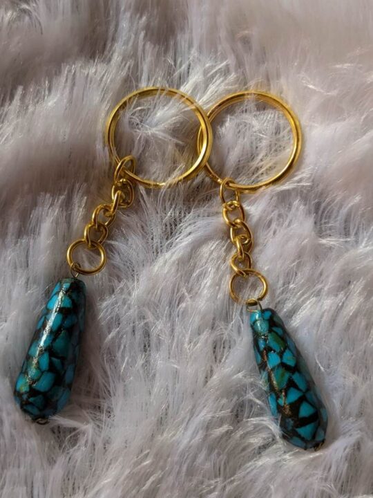 Alif | Handmade Turquoise Keychain | Set of 2 | The Layla Collection