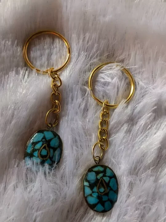 Oval | Handmade Turquoise Keychain | Set of 2 | The Layla Collection