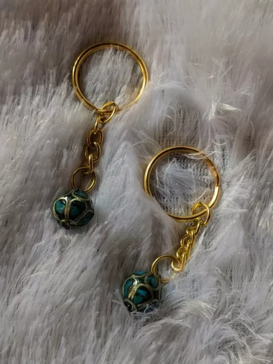 Handmade Turquoise Keychain | Small Balls | Set of 2 | The Layla Collection