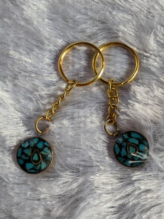 Circle Dewdrop | Handmade Turquoise Keychain | Set of 2 | The Layla Collection