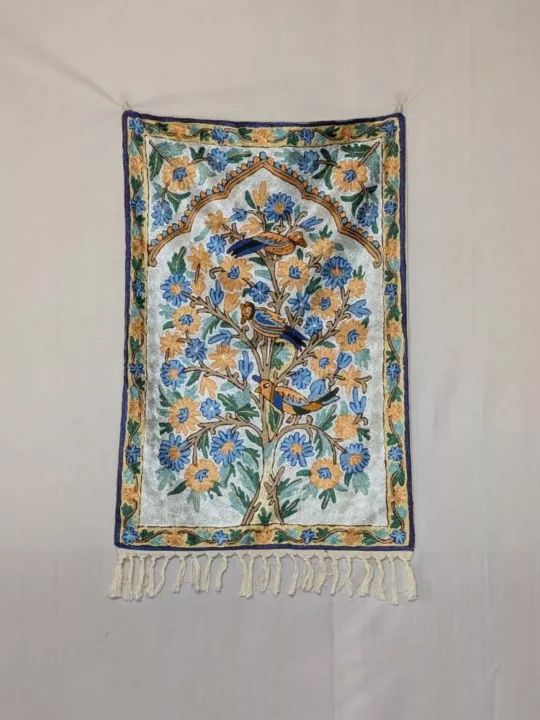 Jhelum Park Tree of Life Kashmiri Handmade Chainstitch Wall Hanging 3x2ft