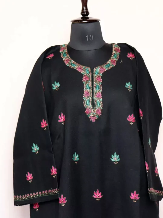 Begum Designer Pheran- Black Raffal With Sozni Handwork