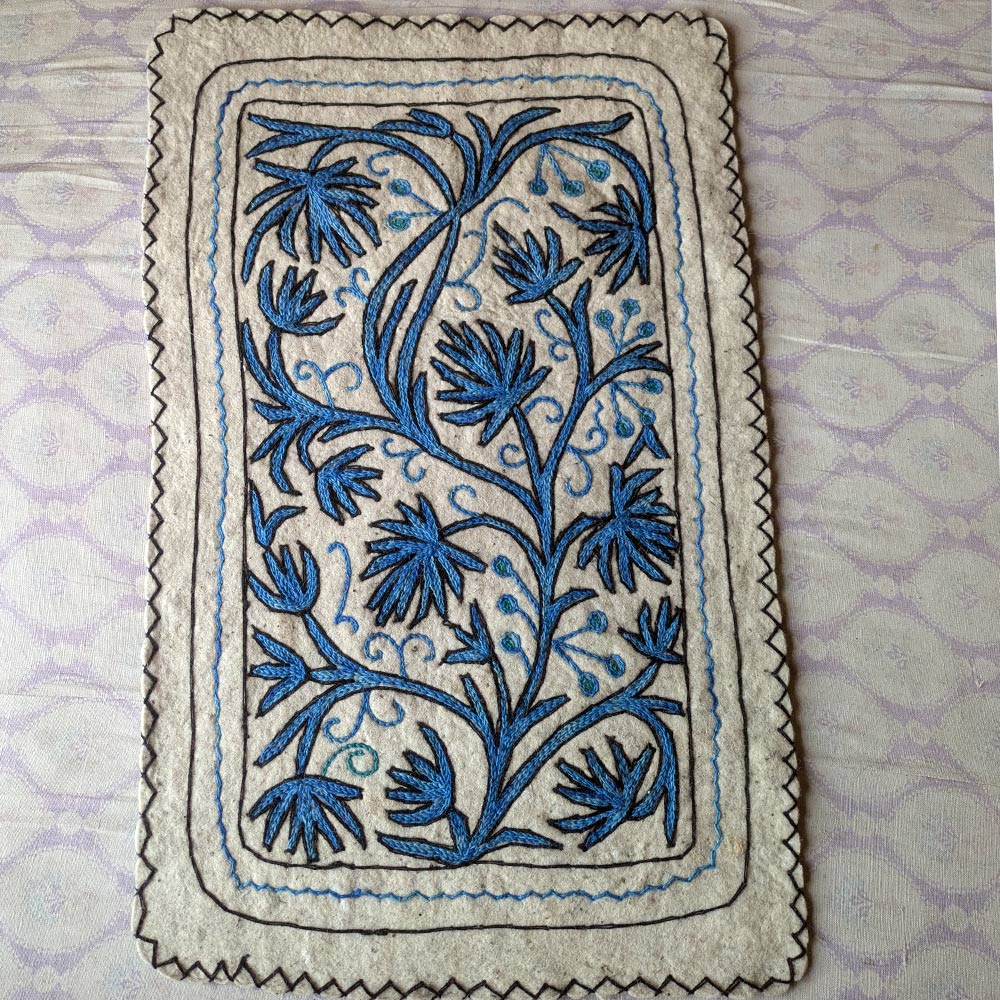 Blue Namda Handmade Rug 3x2ft
