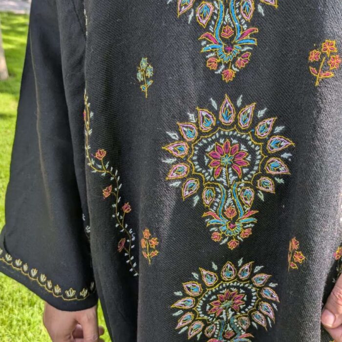 Shaheen Designer Pheran- Black Raffal With Sozni Handwork - Image 6