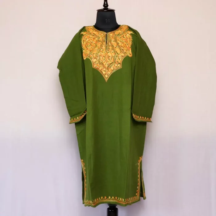 Lal Ded Green For Women - Kashmiri Dress with Aari Work - Image 2