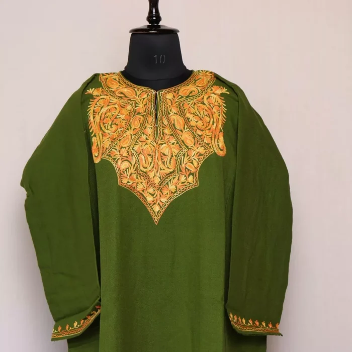 Lal Ded Green For Women - Kashmiri Dress with Aari Work