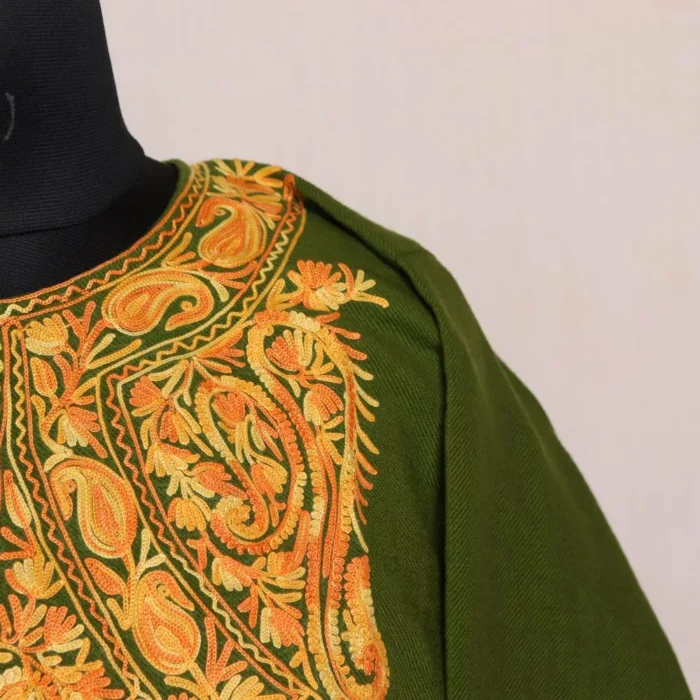 Lal Ded Green For Women - Kashmiri Dress with Aari Work - Image 3