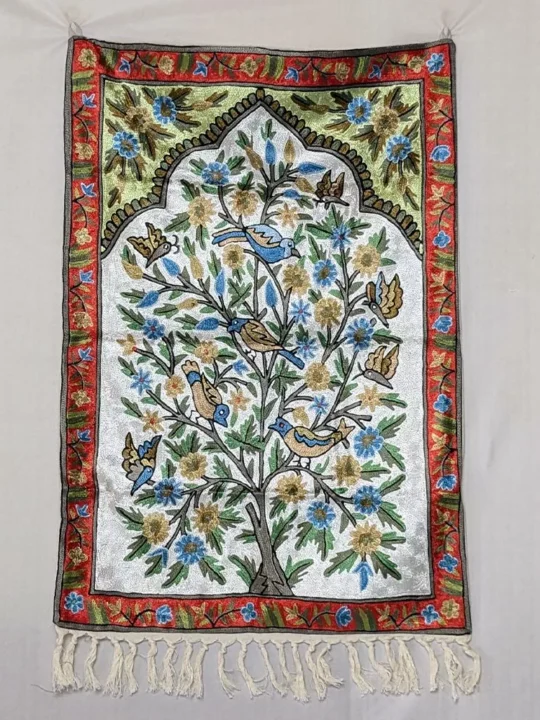 Kulgami Tree of Life Kashmiri Handmade Chainstitch Wall Hanging 3x2ft