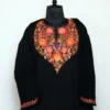 Kashmiri Pheran For Women - Black Posh Bagh Premium Cashmilon with Aari Work