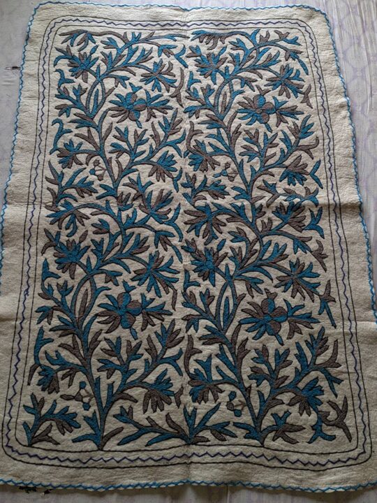 Wular Namda 6×4Ft Pure Wool Handmade Aari Embroidered