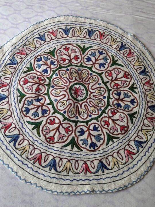 Kashmiri Handicraft Namda - Handmade Aari Embroidered 4FT