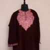 Wine Kashmiri Pheran For Women -  Cashmilon with Aari Work | Khoobsurat Collection