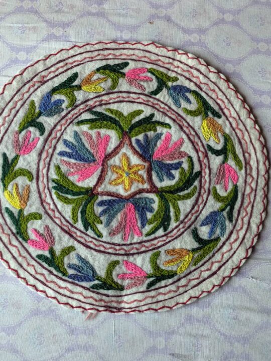 Posh Namda, Round Meditation Mat | Aasan or Chair Pad 2ft