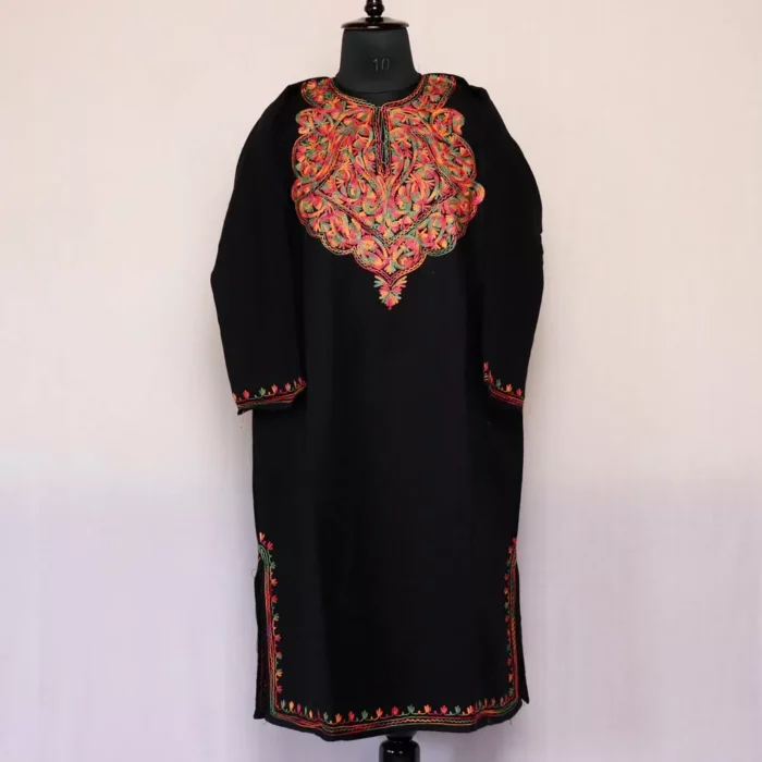 Shireen Black Kashmiri Pheran For Women - Image 2