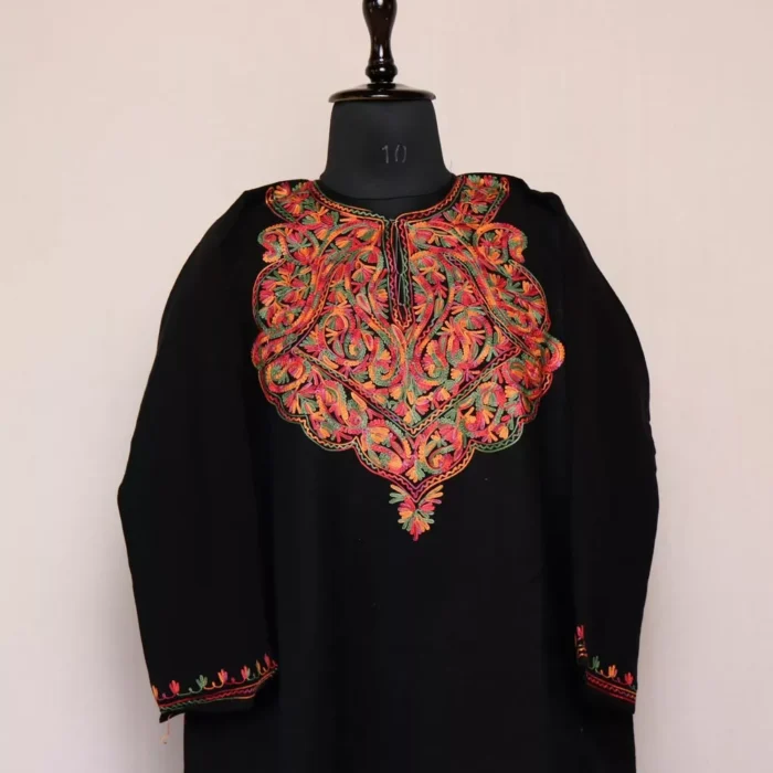 Shireen Black Kashmiri Pheran For Women