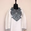 White Kashmiri Pheran For Women -  Cashmilon with Aari Work | Khoobsurat Collection