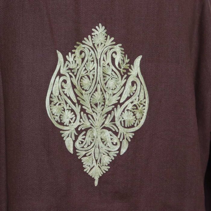 Brown Sabz Bathrobe/Dressing Gown with Ari Embroidery - Neymat - Image 4