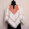 Sarah White Kashmiri Poncho Aari Crafted