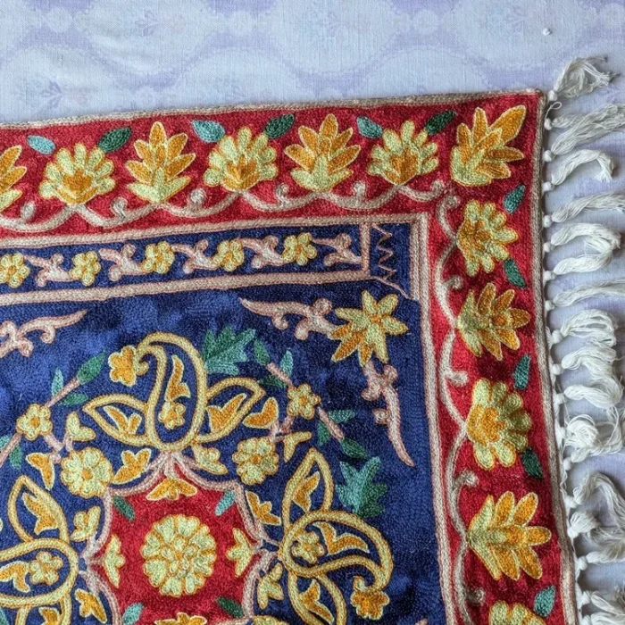 Kashmiri Chain Stitch Hand Embroidered Prayer-Mat | 3x2ft - Image 4