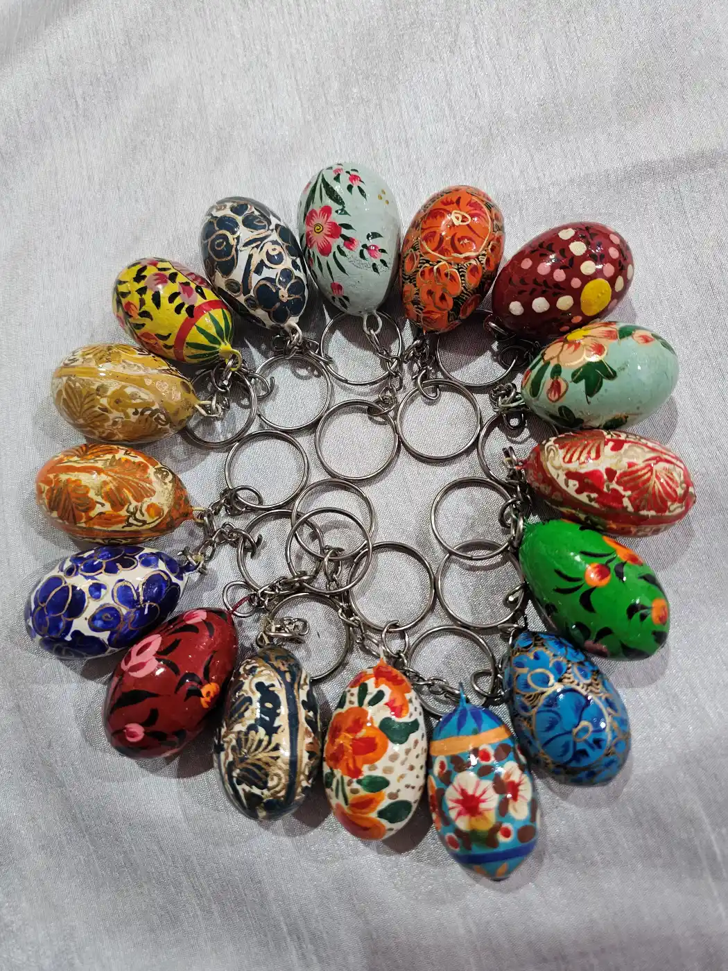 Wedding Favors, Mehndi Favors, Wedding Gift Egg Shaped Paper Machie Keychains: Set of 3, 20, 50, 100 - Image 2