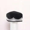 Kashmiri Velvet Cap in Black with Silver Tilla Embroidery
