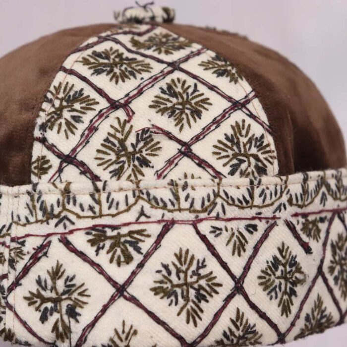 Unique Kashmiri Luxury Sozni Handwork Velvet Cap - Image 3