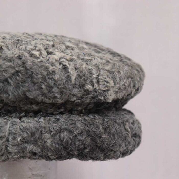 Elite Grey Round Premium Karakul Cap – Handmade in Kashmir - Image 3