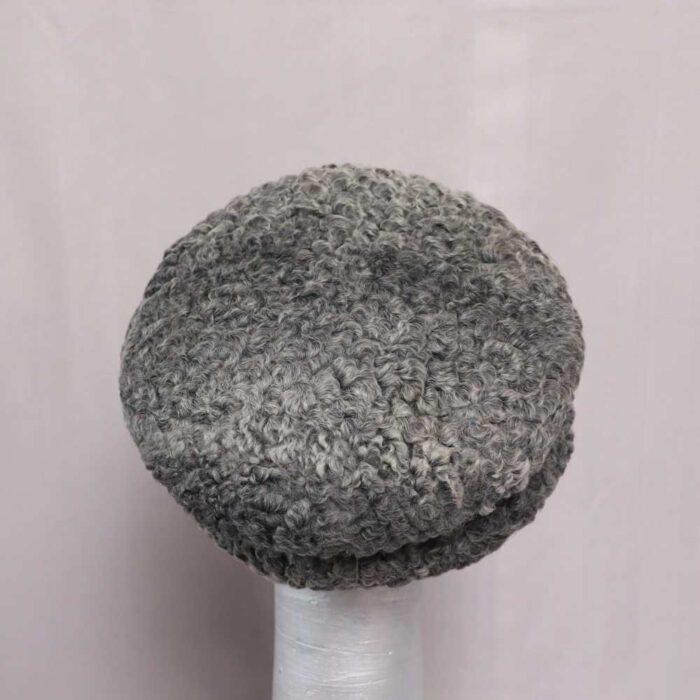 Elite Grey Round Premium Karakul Cap – Handmade in Kashmir - Image 2