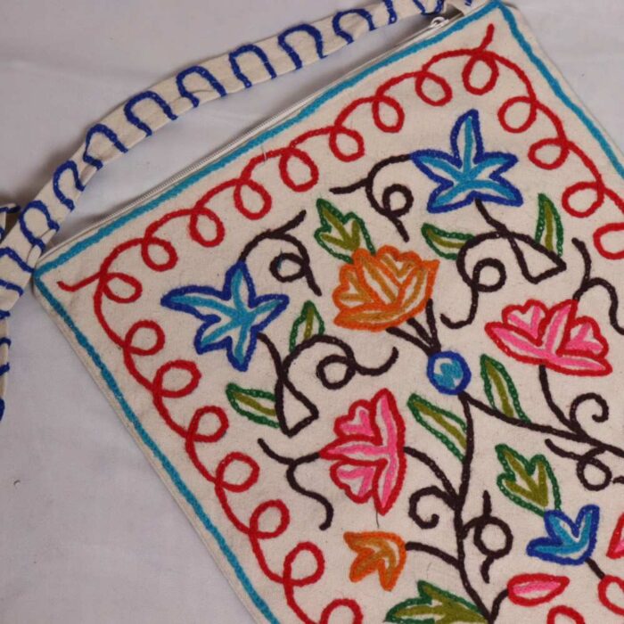 Kashmiri Heritage Crewel Embroidered Bag - Image 2