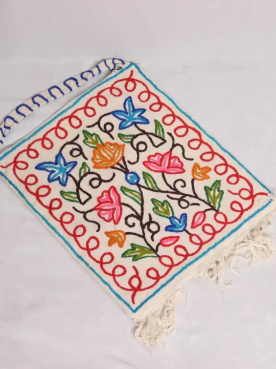 Kashmiri Heritage Crewel Embroidered Bag