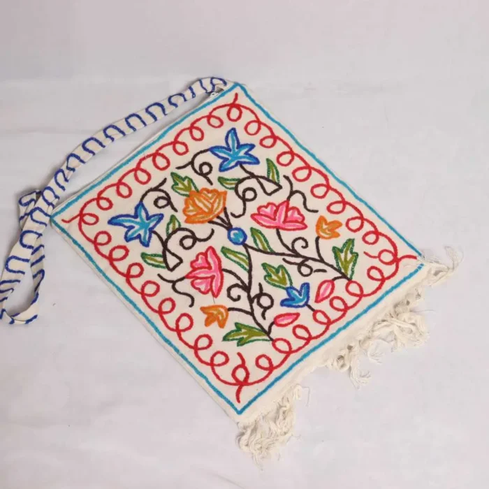 Kashmiri Heritage Crewel Embroidered Bag
