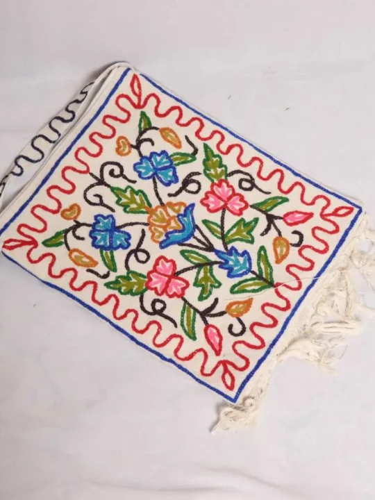 Kashmiri Floral Crewel Hand Embroidery Handbag