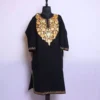 Womens Black Kashmiri Cashmilon Pheran Dress with Aari Embroidery For Winter