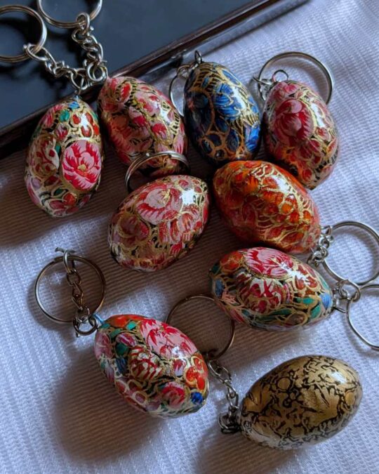 Wedding Favors, Mehndi Favors, Wedding Gift Egg Shaped Paper Machie Keychains: Set of 20, 50, 100