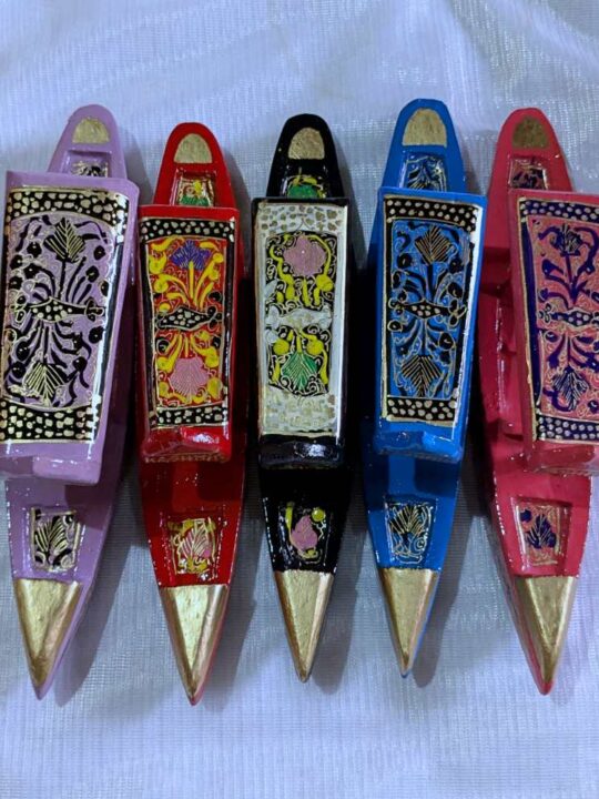 Set of 2 Paper Machie Decorative Shikara Boats