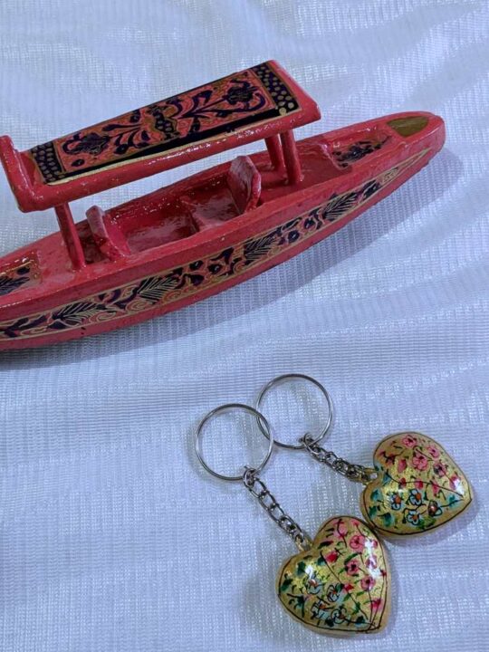 Pink Ghazala Paper Machie Decorative Shikara Boat