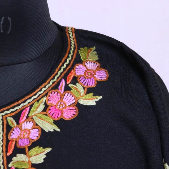 Black Pheran With Heavy Aari Hand Embroidery on Sides- Needle Magic (45,52) - Image 3