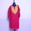Kashmiri Mirch Cashmilon Pheran Dress Pink color Aari Embroidery for Women
