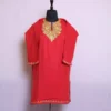 Pink Kashmiri Girls Short Pheran Sartaj Kurta With Aari Embroidery