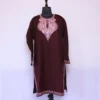 Kashmiri Kurta for Winter Wine Color With Embroidery (38.5/46) - Cashmere Poshaak