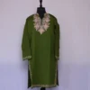 Green Kashmiri Kurti for Winter With Embroidery (40/46) - Cashmere Poshaak
