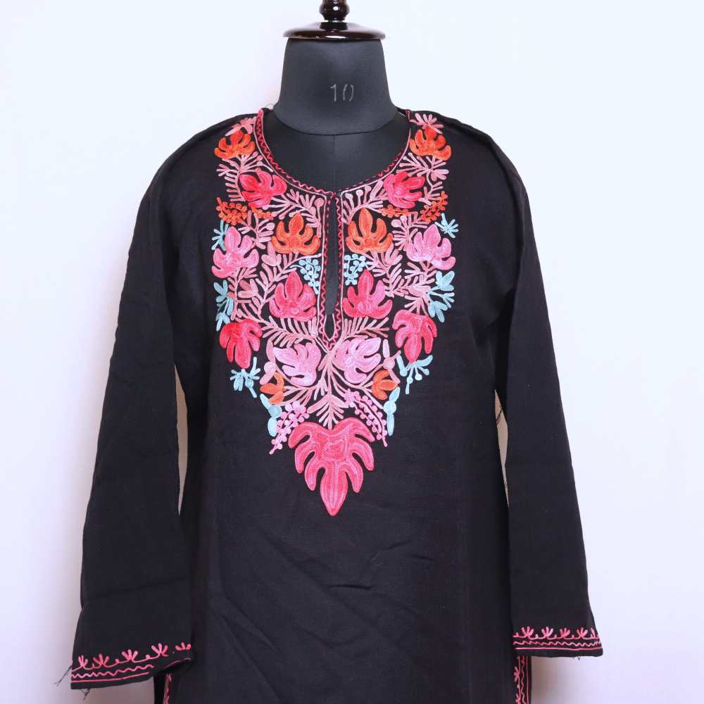 princess polly baby blue dress Girls Black Woolen Winter Wear Kurti (L 40)