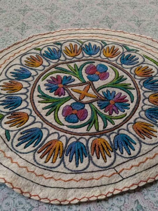 Home Decor Woolen Handmade Kashmiri Namda Rug- 3ft