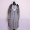Grey Velvet Tilla Pheran/Phiran Kurta from Kashmir - Iltija